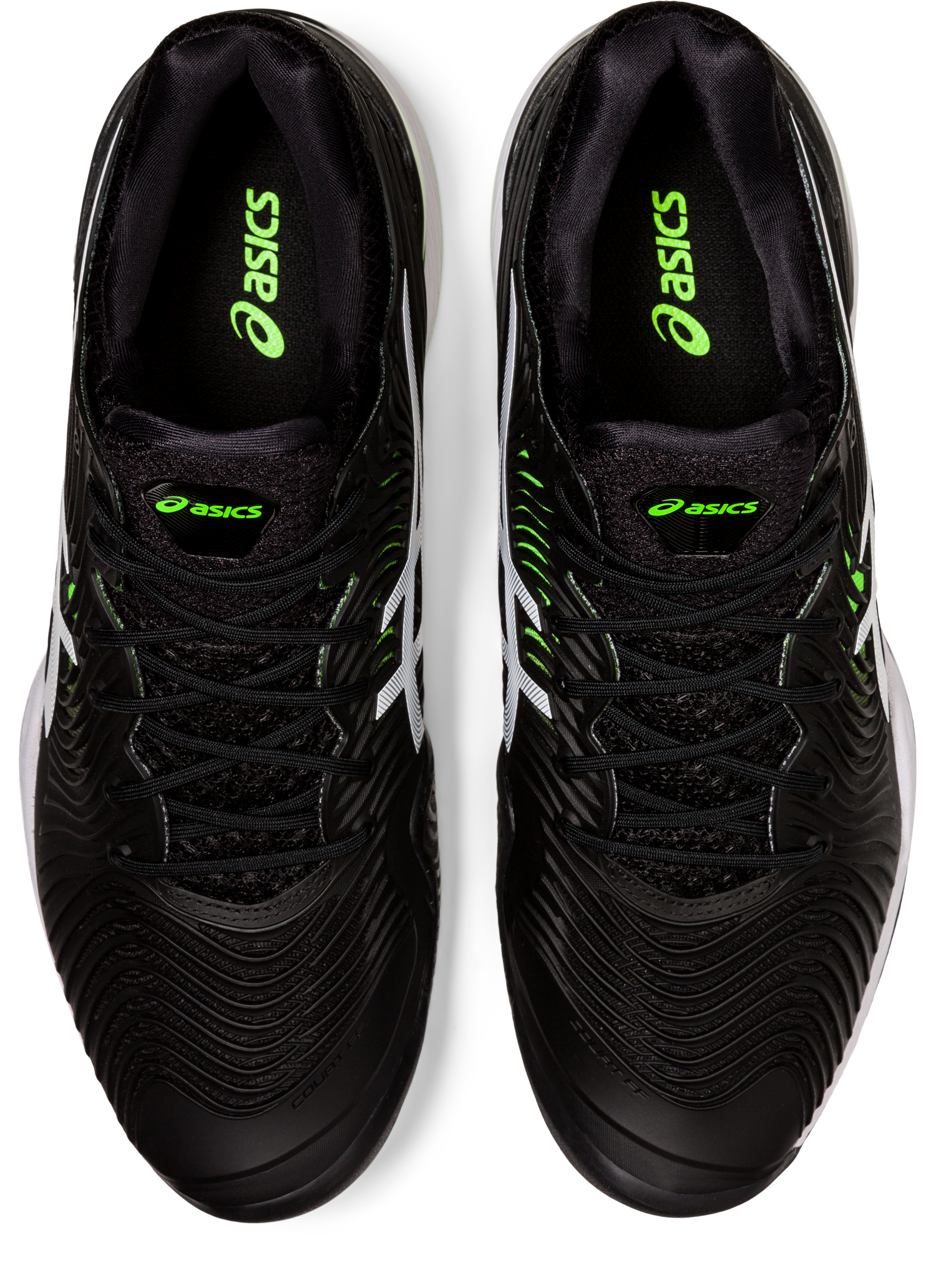 Asics Men's COURT FF 2 Tennis Shoes in Black/Green Gecko