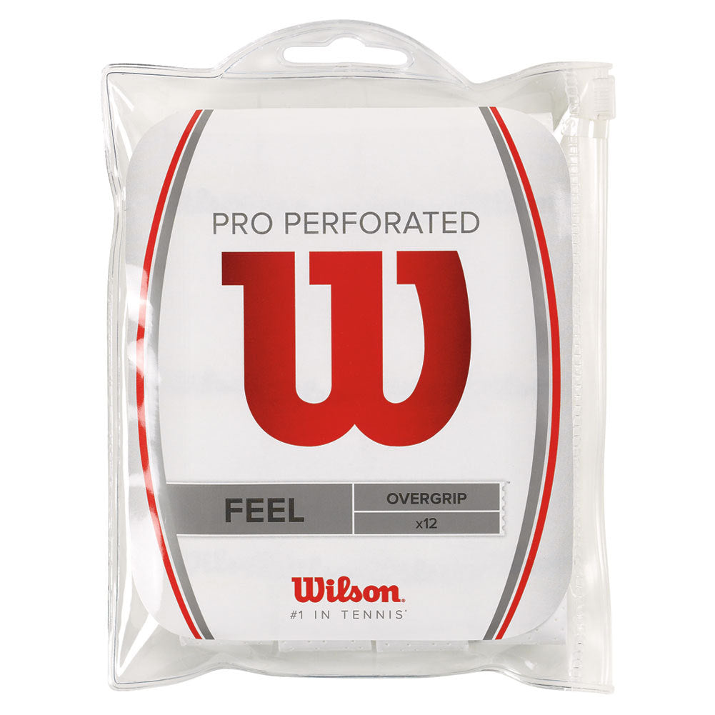 Wilson Pro Perforated Overgrip 12 pack White - atr-sports