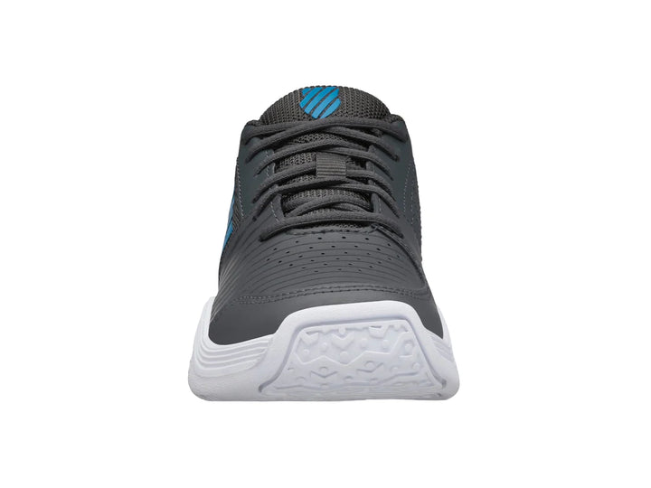 K-Swiss Varsity V Court Express Omni Tennis Shoes in Dark Shadow/White/Swedish Blue