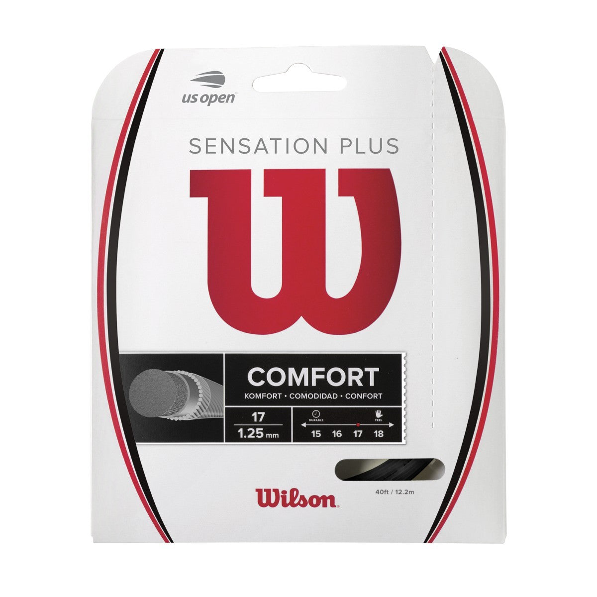Wilson Sensation Plus Red 17 Set Tennis String - atr-sports