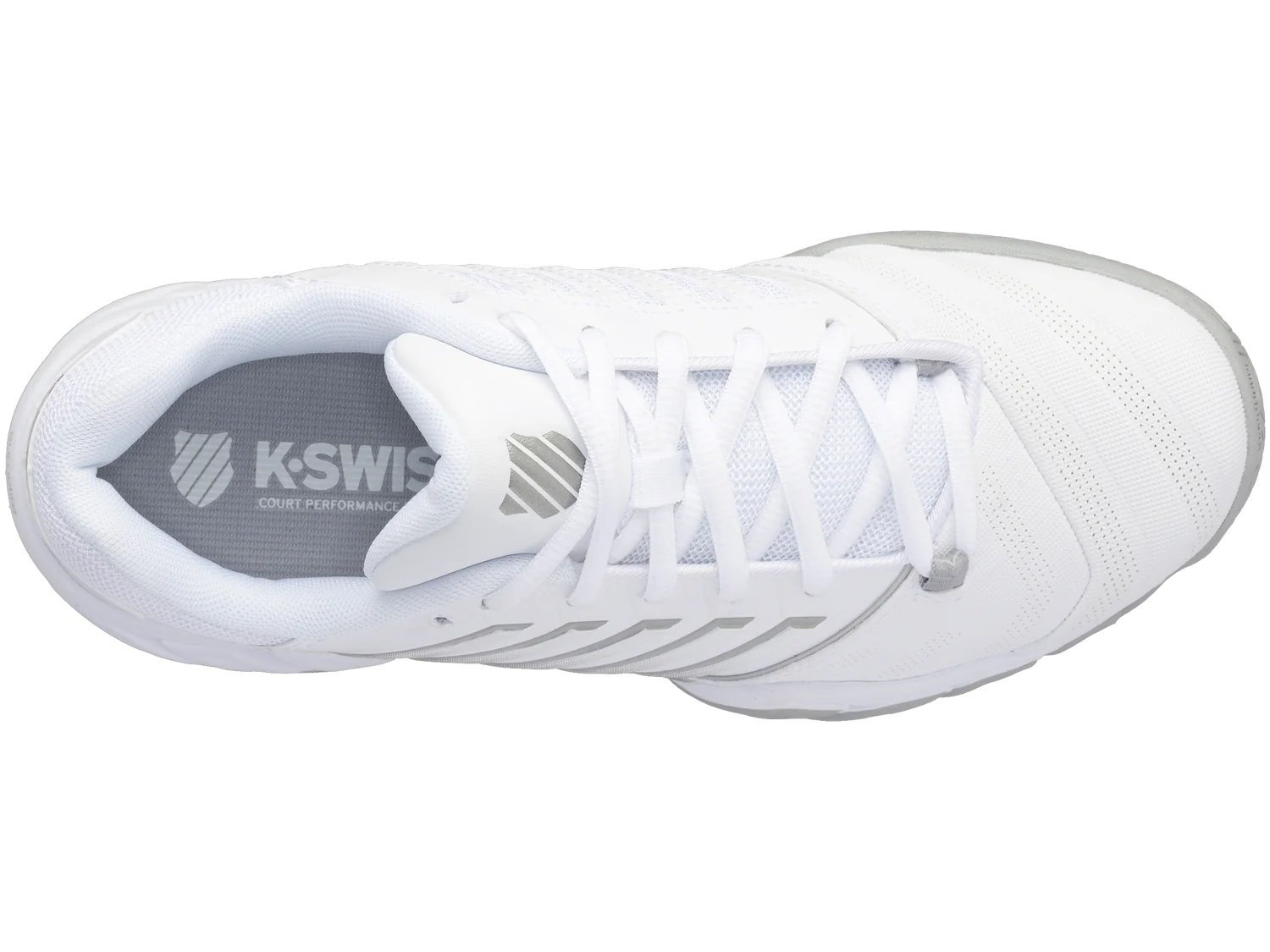 K-Swiss Varsity Bigshot Light 4 VARSITY Tennis Shoes in White/High-Rise/Silver