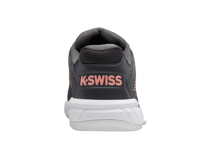 K-Swiss Womens Hypercourt Express 2 Tennis Shoes in Asphalt/White/Peach Amber