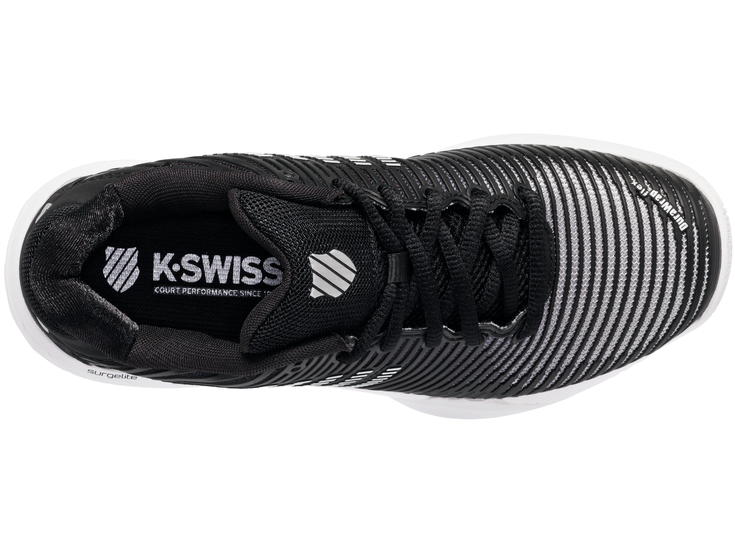K-Swiss Women's Hypercourt Express 2 Tennis Shoes in Black/White/Silver