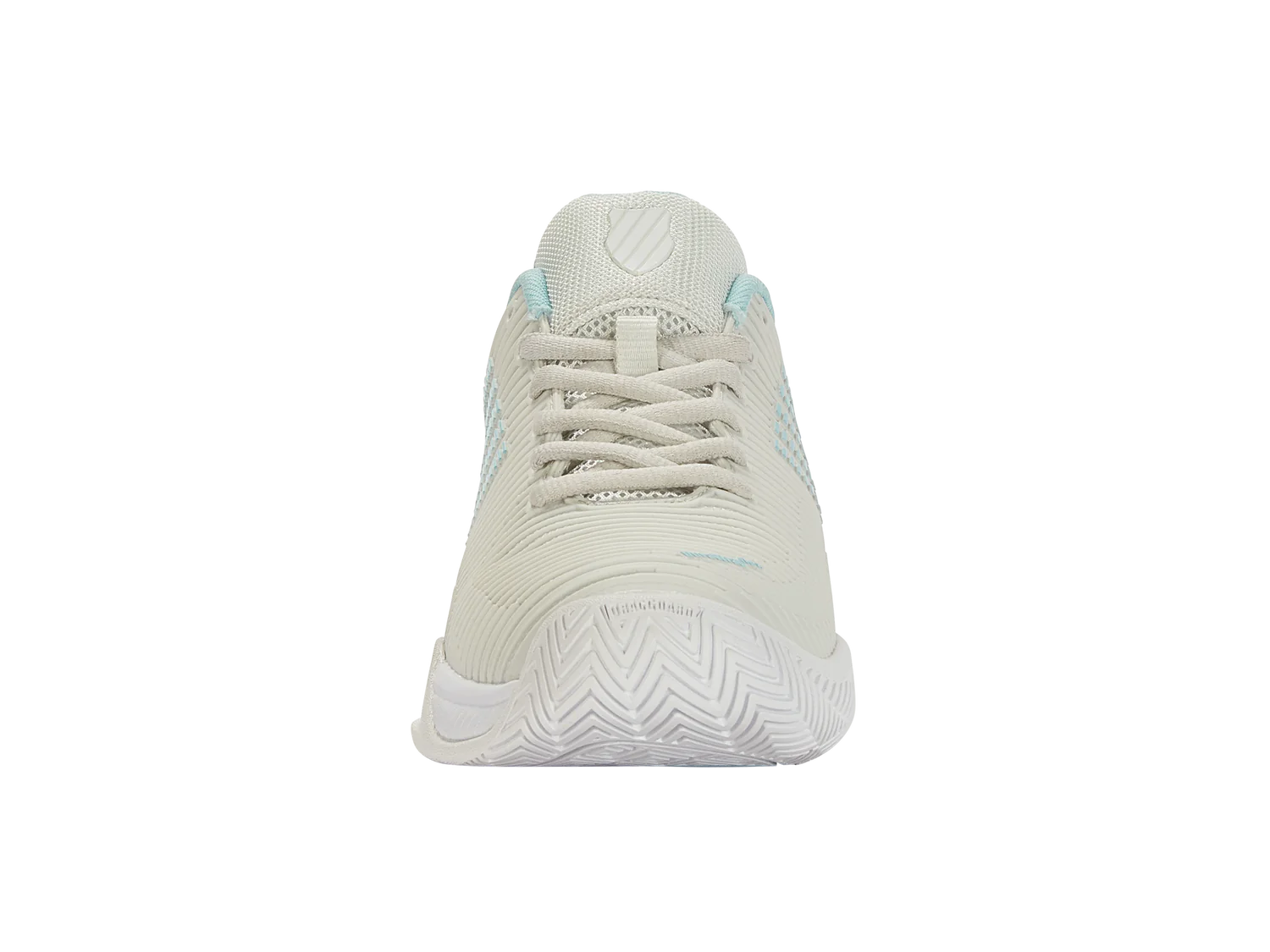K-Swiss Women's Hypercourt Express 2 Tennis Shoes in Vaporous Gray/White/Blue Glow