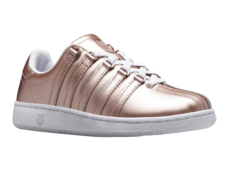 K-Swiss Women's Classic VN Court Shoes in Rose Gold/White