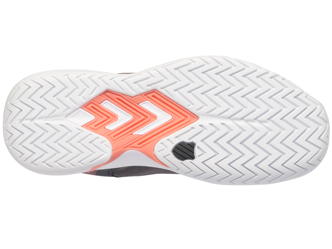 K-Swiss Womens Ultrashot Team Tennis Shoes in Steel Gray/Asphalt/Peach Amber