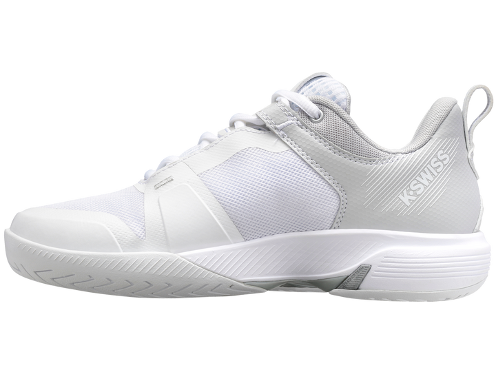 K-Swiss Womens Ultrashot Team Tennis Shoes in White/Lunar Rock/Silver