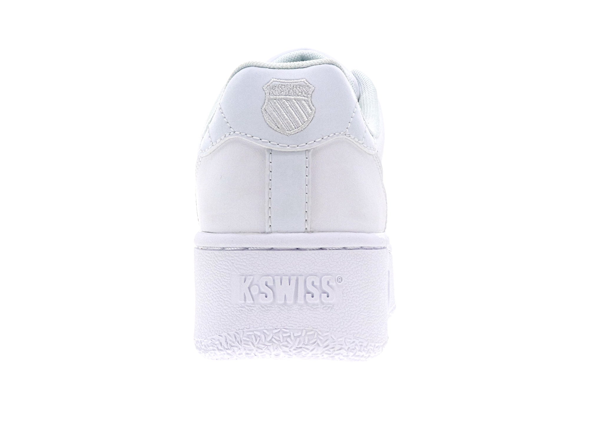 K-Swiss Women's Classic Platform Court Shoes in White/White