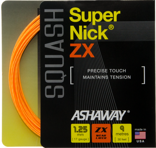Ashaway Supernick ZX 17 Squash String Set - Orange - atr-sports