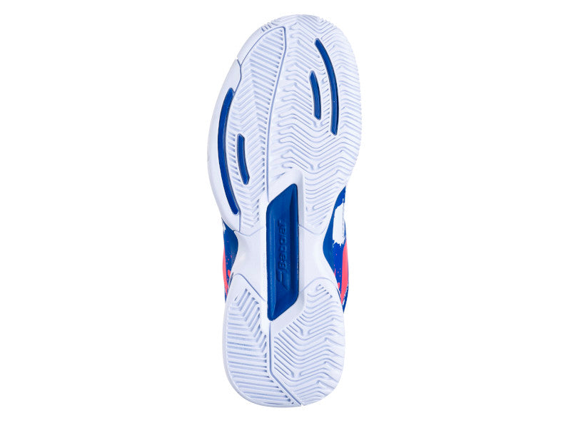 Babolat Kid's Pulsion Tennis Shoes In White/Dazzling Blue