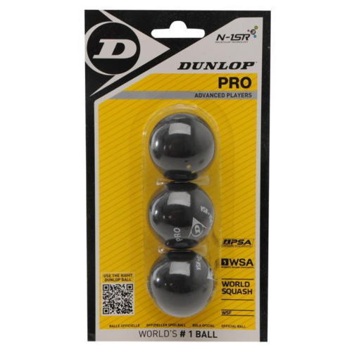 Dunlop 3-Pack Double Yellow Squash Balls - atr-sports