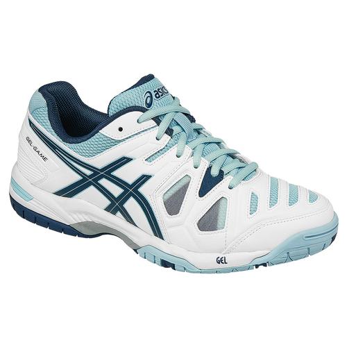 Asics Women's Gel-Game 5 Tennis Shoes in White/Blue Steel/Crystal Blue - atr-sports