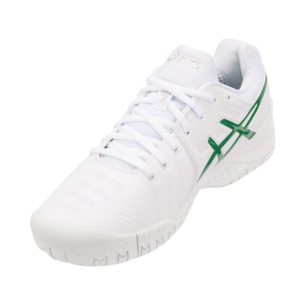 Asics Mens Gel-Resolution Novak Court Tennis Shoes in White/Green - atr-sports