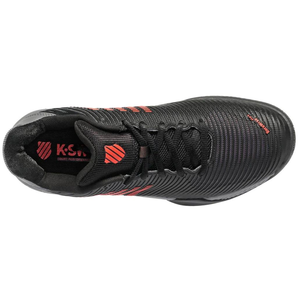 K-Swiss Men's Hypercourt Express 2 Tennis Shoes in Black/Grey/Orange
