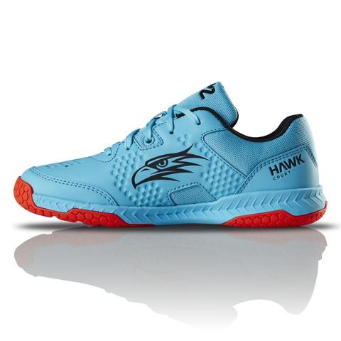 Salming Junior Hawk Indoor Court Shoes 2019 (Blue Atol/Flame Red)
