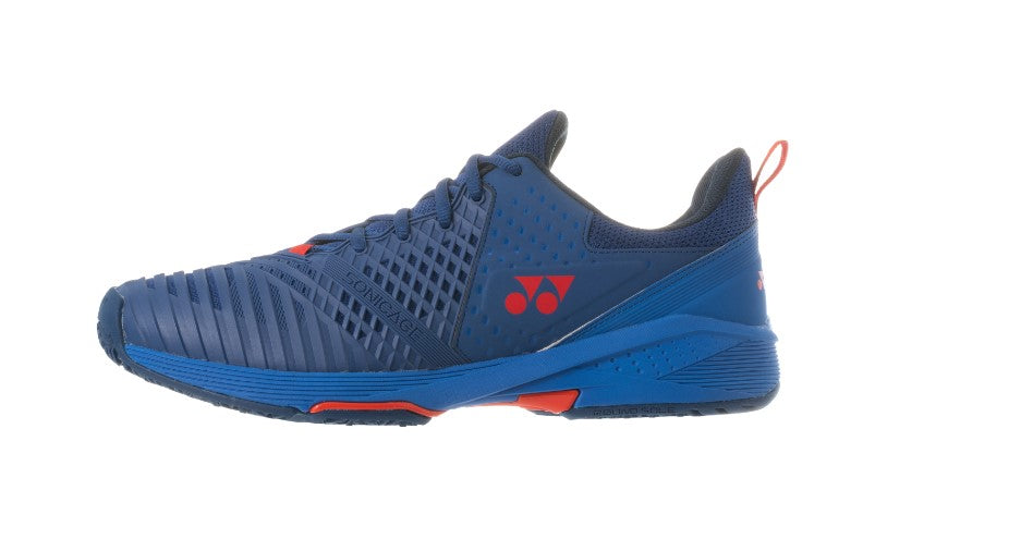 Yonex Power Cushion Sonicage 3 Clay Men's Tennis Shoe in Navy/Red