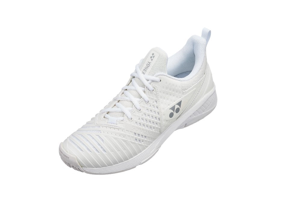 Yonex Power Cushion Sonicage 3 Women's Tennis Shoes in White/Silver