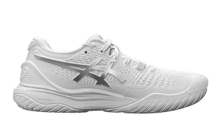 Asics Women's Gel-Resolution 9 Tennis Shoes In White/Pure Silver