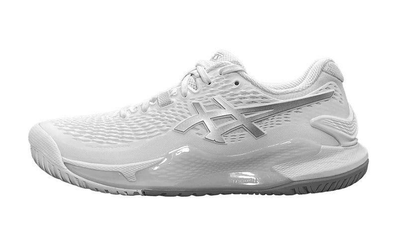Asics Women's Gel-Resolution 9 Tennis Shoes In White/Pure Silver