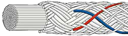Ashaway Supernick XL Titanium 17 Squash String Set - Grey/Red/Blue - atr-sports