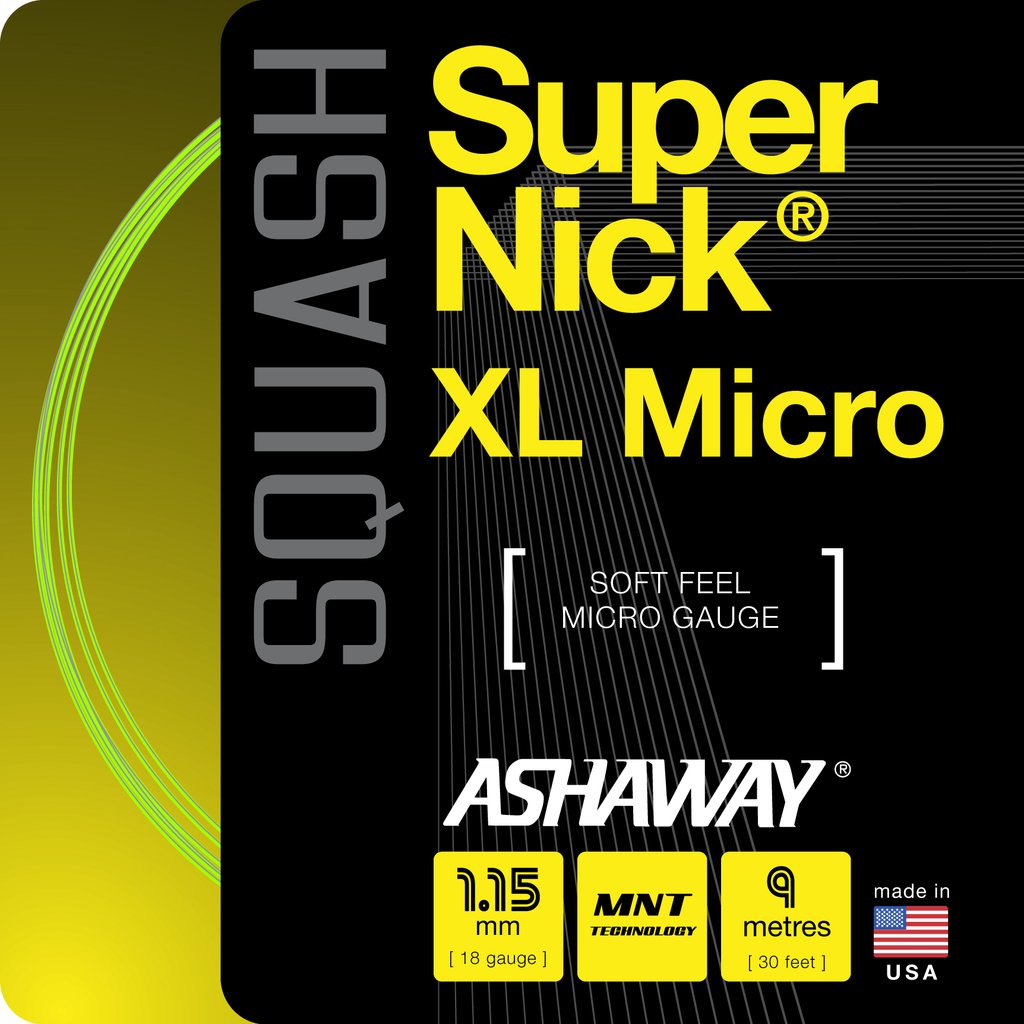 Ashaway Supernick XL Micro 18 Squash String Set - Yellow