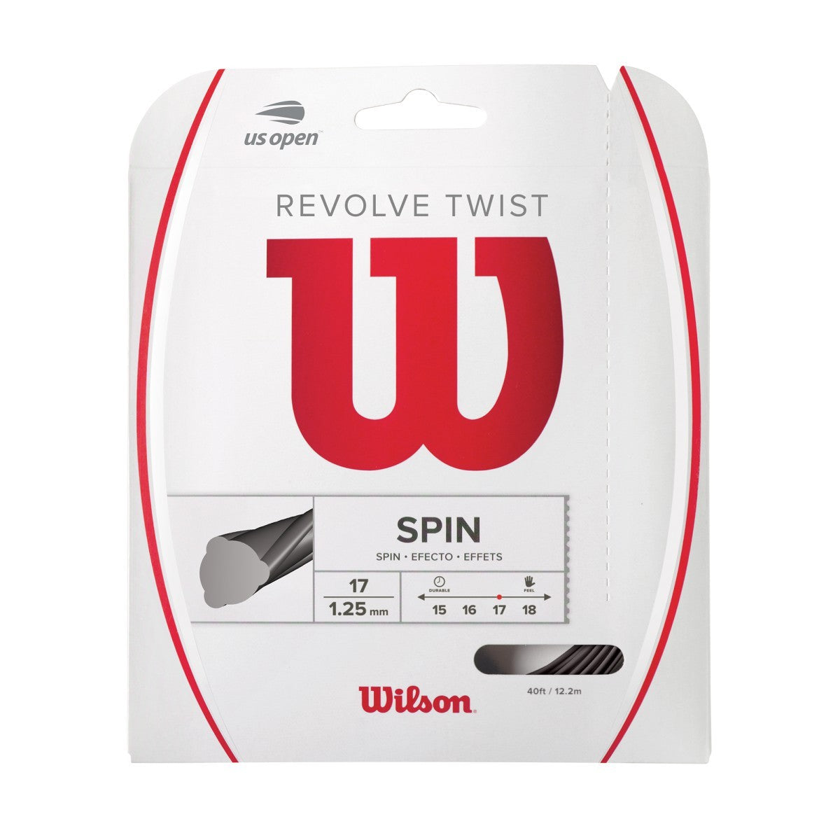 Wilson Revolve Twist Grey Tennis String 17 Set - atr-sports