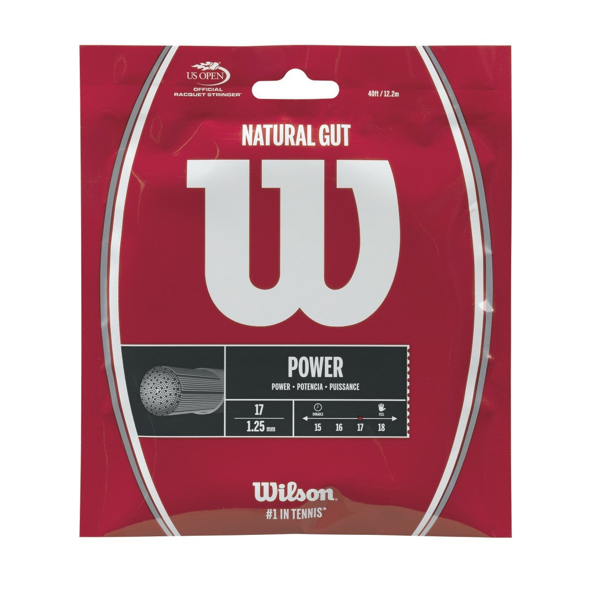Wilson Natural Gut Power 16 Tennis String Set - atr-sports