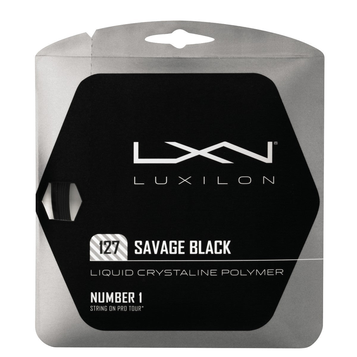 Wilson Luxilon Savage Black 127 Tennis String Set - atr-sports