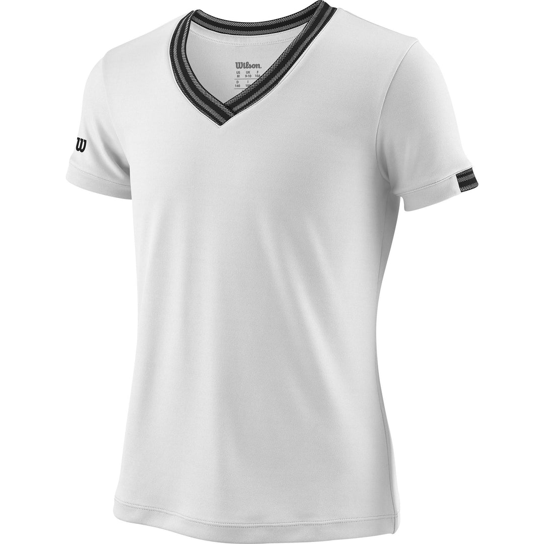Wilson Girls Team V-Neck Shirt (White)