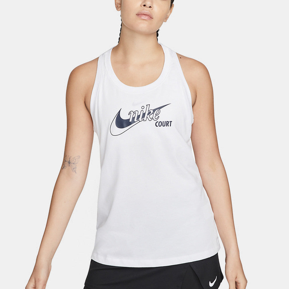 Nike Women's Court Dri-Fit Tank Swoosh Tennis (White)