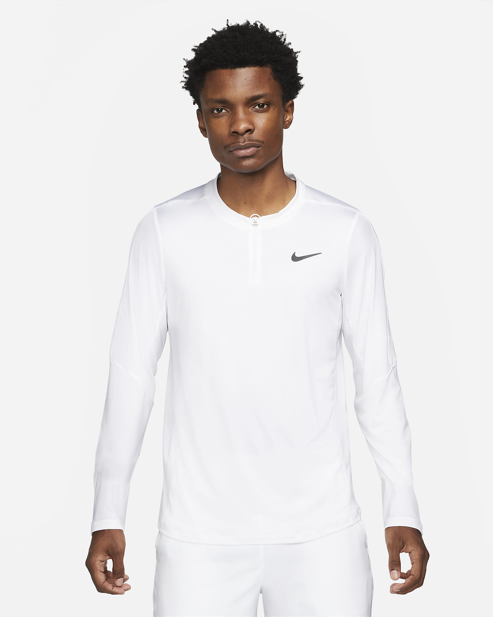 Nike Men's Court Dri-FIT Advantage Half Zip Top  (White)