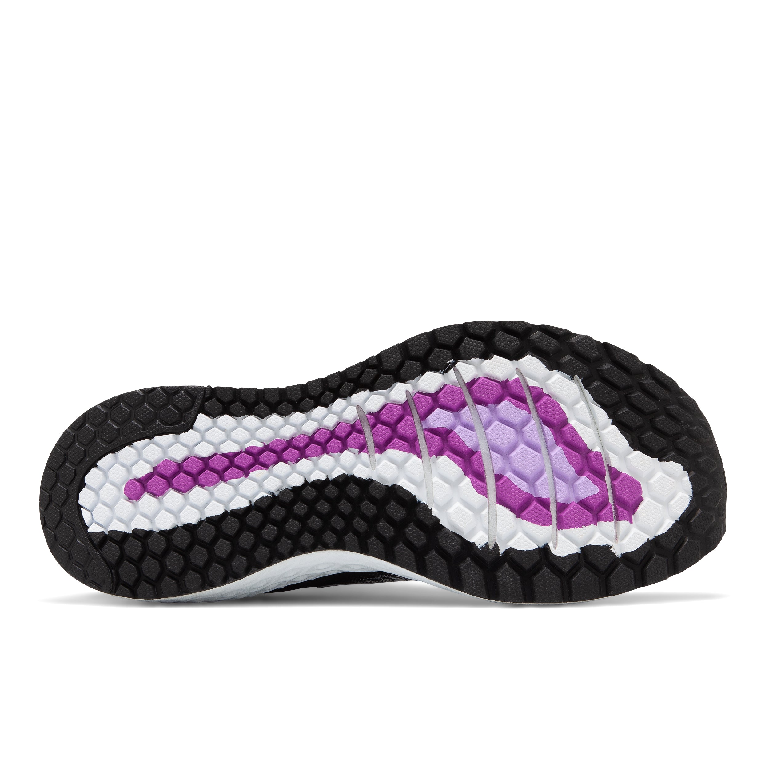 New Balance Women's Fresh Foam W1080BW9 Running Shoe in White with Black & Voltage Violet - atr-sports